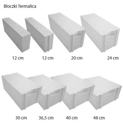 Bloczek z betonu komórkowego TERMALICA 599/240/249 mm, 3,5 N/mm²